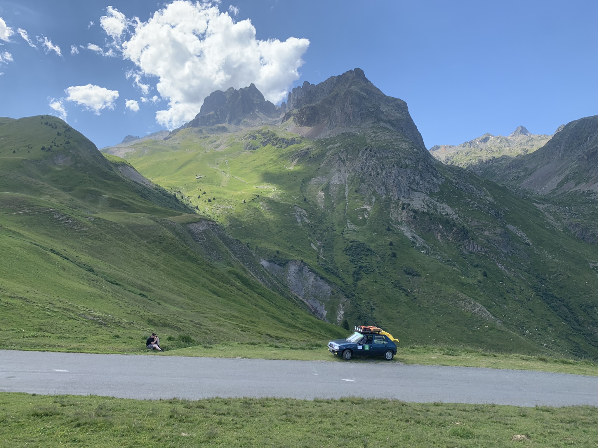 Taking a picture up the mountain pass