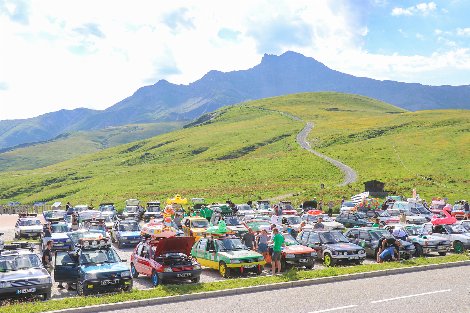 Cars on the starting point