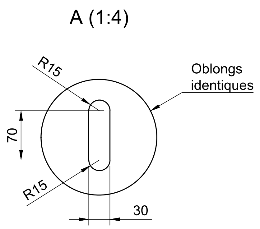 Detailed layout of slotted holes